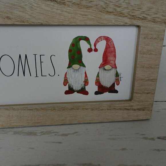 New Rae Dunn Snuggle Up Gnomies Wooden Sign Art Holiday Decor Farmhouse - Picture 3 of 12